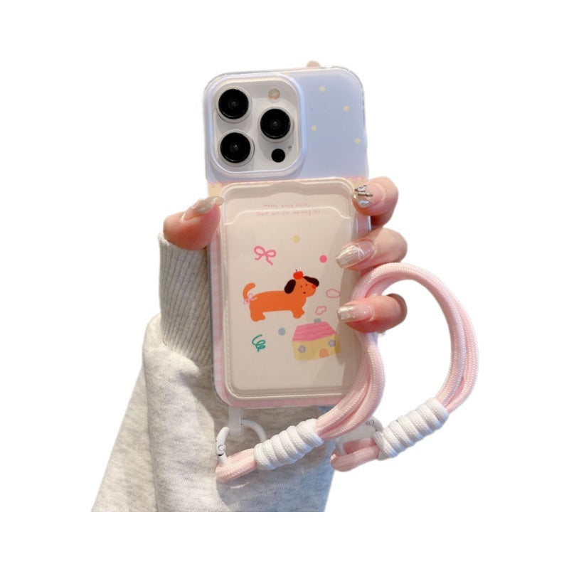 CARTOON LANYARD PHONE CASE WITH CARD HOLDER