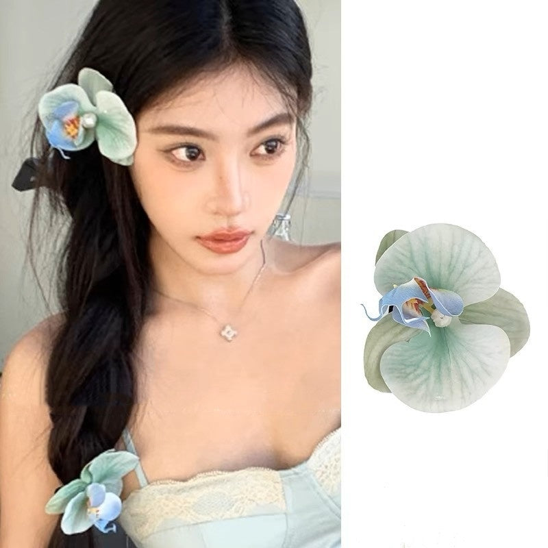 ORCHID HAIR CLIP HANDMADE NATURAL STYLE