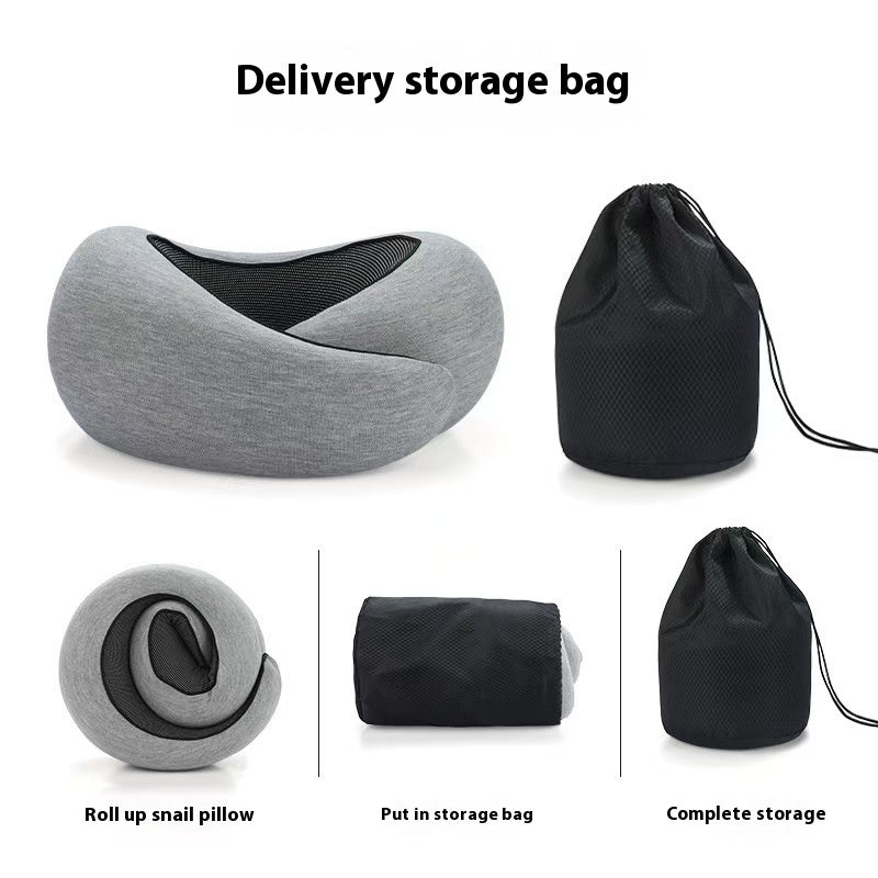 SNAIL TRAVEL NECK PILLOW WITH MEMORY FOAM