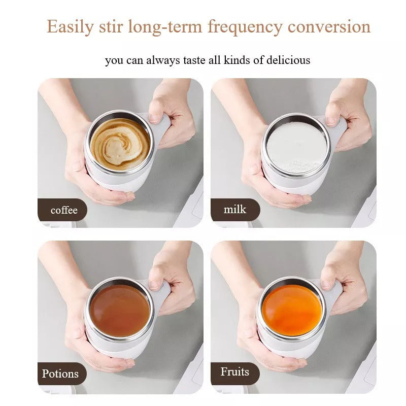 MAGNETIZED SELF STIRRING COFFEE CUP
