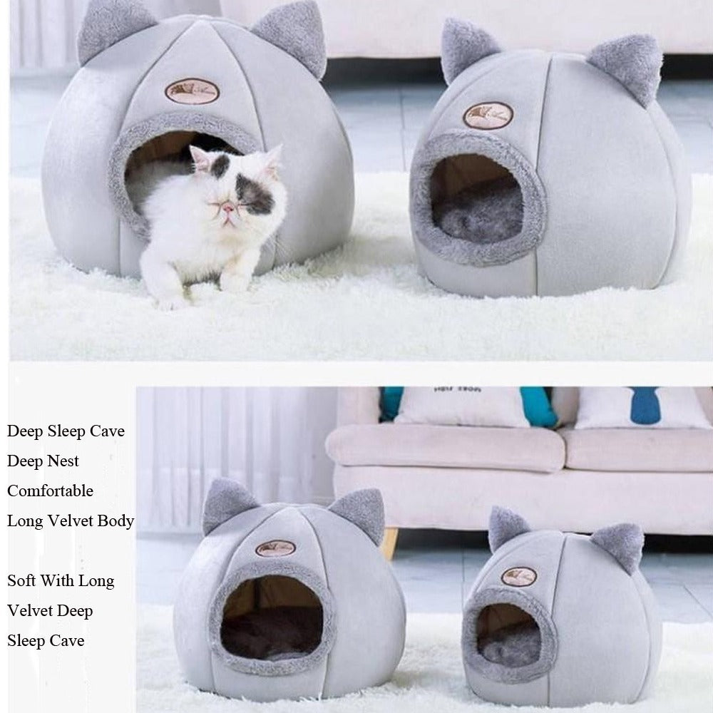 CAT SLEEPING NEST WARM AND COZY