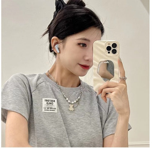 TPU PHONE CASE WITH MIRROR AND ANTI DROP PROTECTION