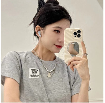 TPU PHONE CASE WITH MIRROR AND ANTI DROP PROTECTION