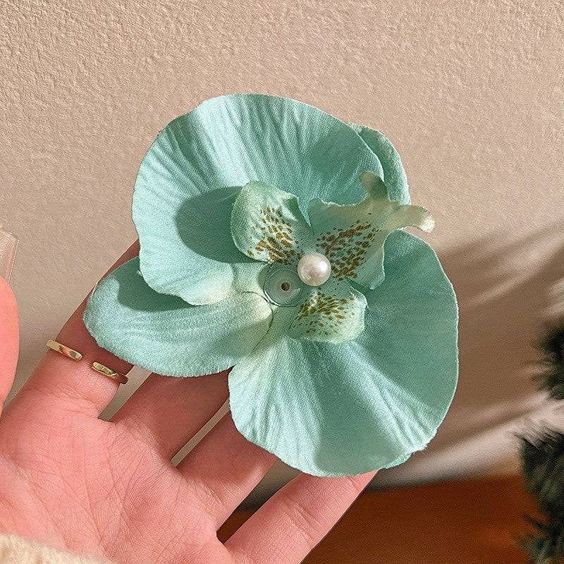 ORCHID HAIR CLIP HANDMADE NATURAL STYLE
