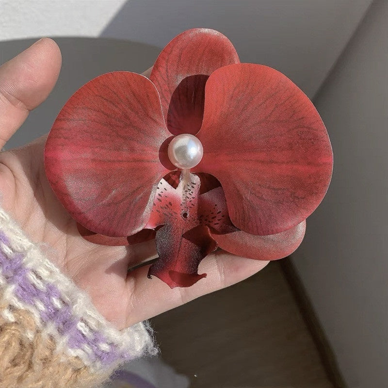 ORCHID HAIR CLIP HANDMADE NATURAL STYLE
