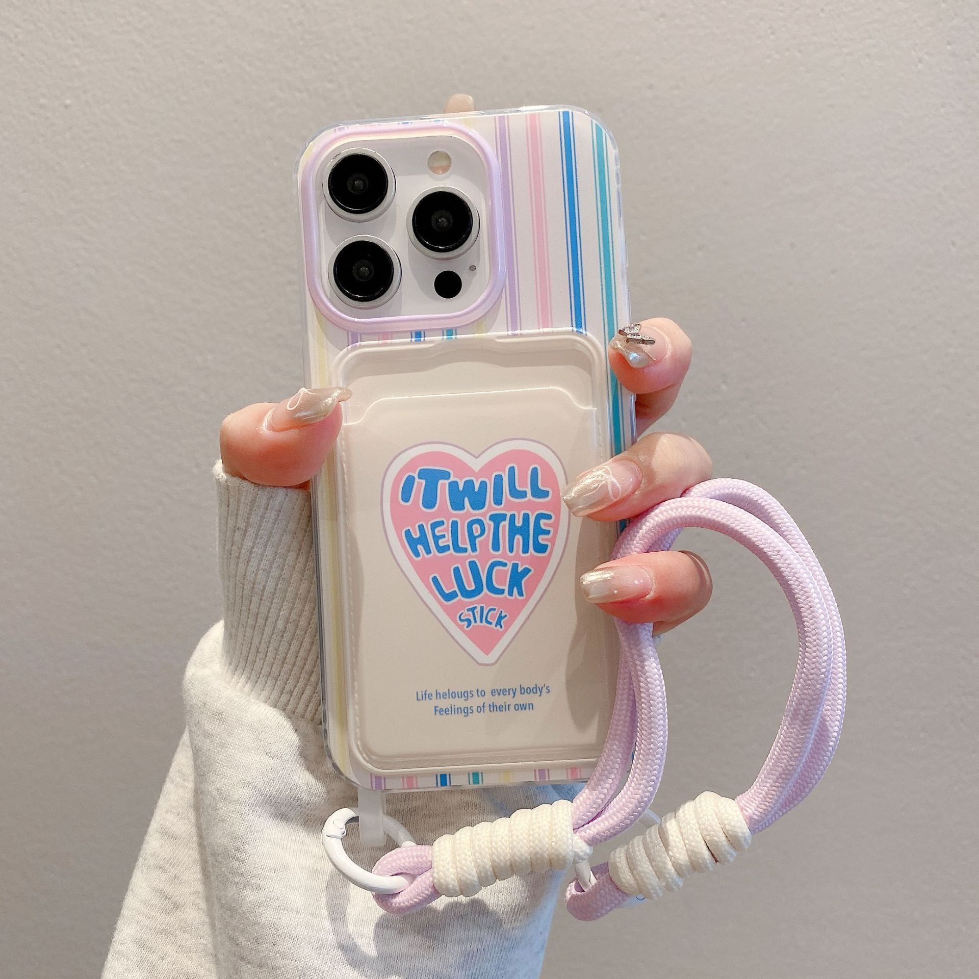 CARTOON LANYARD PHONE CASE WITH CARD HOLDER