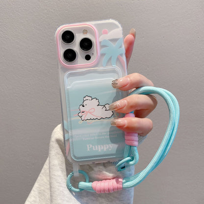 CARTOON LANYARD PHONE CASE WITH CARD HOLDER